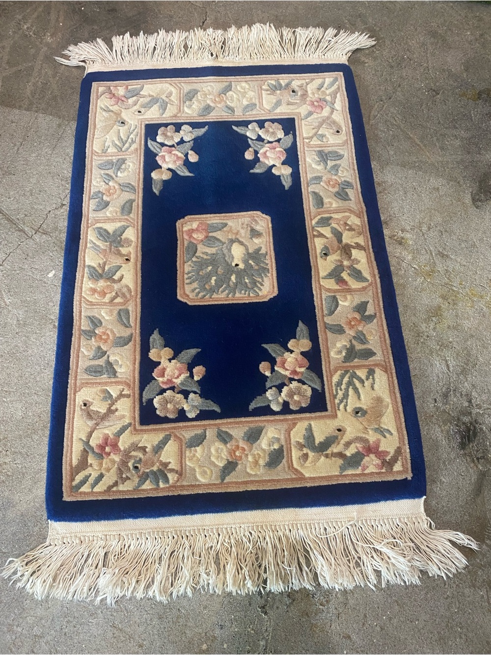 Hand-Knotted Chinese Wool Rug 3x2 - Picture 6 of 6